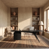 Thalmere Solid Wood Desk with Drawers Black - Timberustic Desk With Drawers