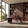 Thalmere Solid Wood Desk with Drawers Dark Walnut - Timberustic Desk With Drawers