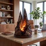 Thalmora Sculpted Mountain Table Lamp Dark Walnut - Timberustic Table Lamp