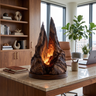 Thalmora Sculpted Mountain Table Lamp Dark Walnut - Timberustic Table Lamp