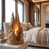 Thalmora Sculpted Mountain Table Lamp Natural Oak - Timberustic Table Lamp