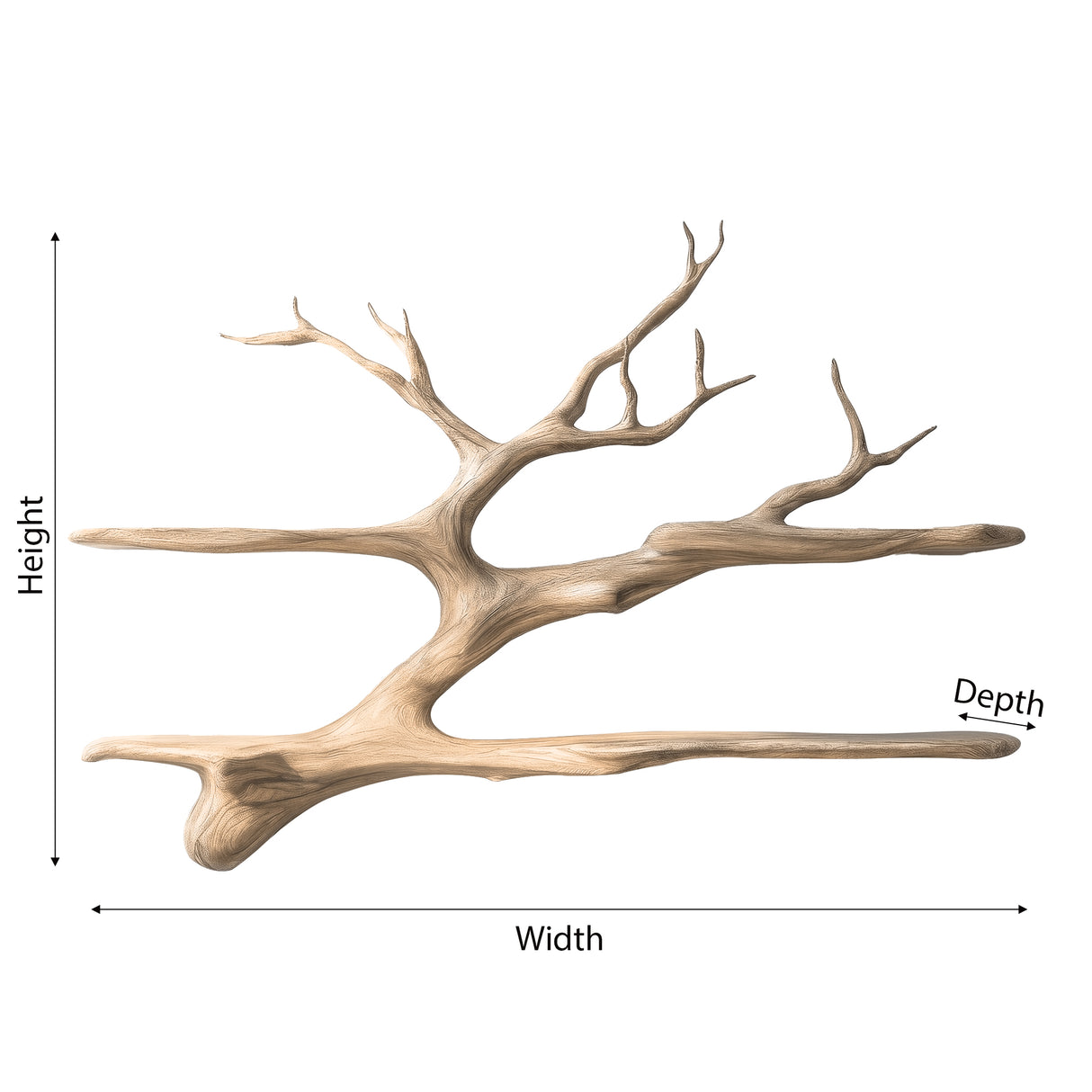 Thalmyr Handcrafted Solid Wood Floating Tree Bookshelf