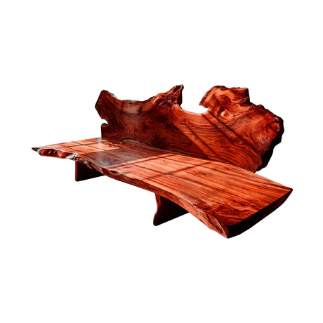 Thalnor Organic Live Edge Wood Sofa Mahogany - Timberustic Sofa