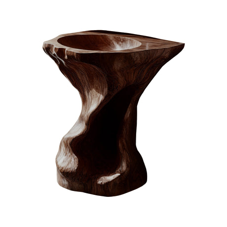 Thalor Sculpted Solid Wood Pedestal Sink Dark Walnut - Timberustic Pedestal Sink