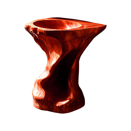 Thalor Sculpted Solid Wood Pedestal Sink Mahogany - Timberustic Pedestal Sink
