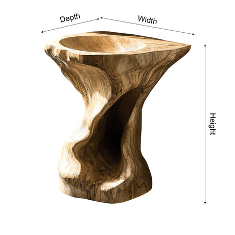 Thalor Sculpted Solid Wood Pedestal Sink - Timberustic Pedestal Sink