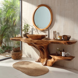 Thaloré Handcrafted Solid Wood Bathroom Vanity with Shelves - Timberustic Freestanding Bathroom Vanity with Shelves