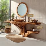 Thaloré Handcrafted Solid Wood Bathroom Vanity with Shelves - Timberustic Freestanding Bathroom Vanity with Shelves