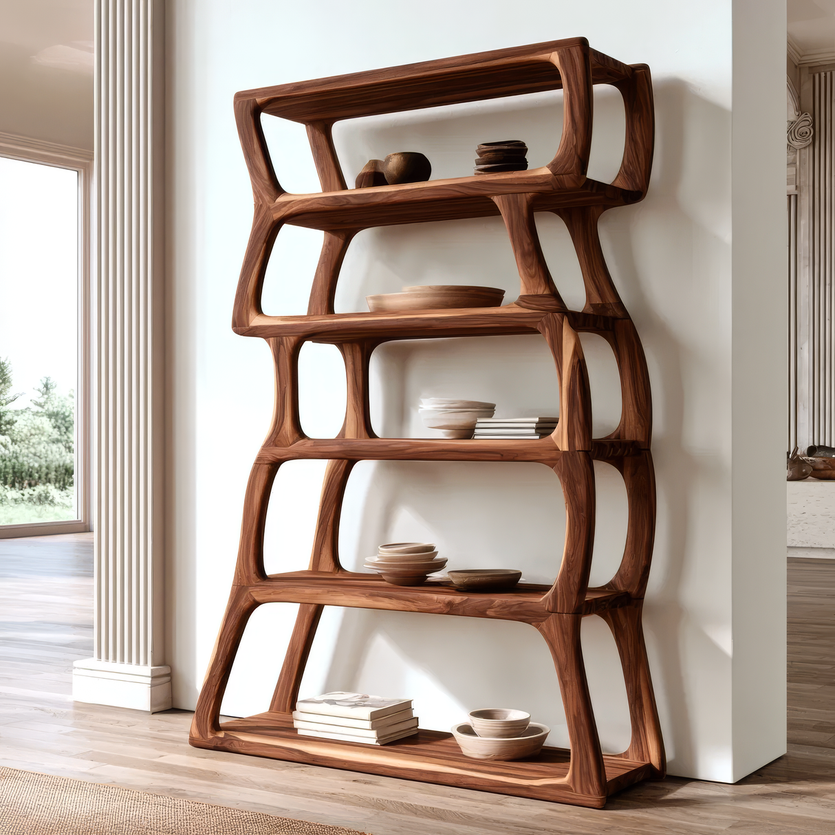 Thaloren Handcrafted Solid Wood Bookshelf SPA929423 - Timberustic Bookshelf