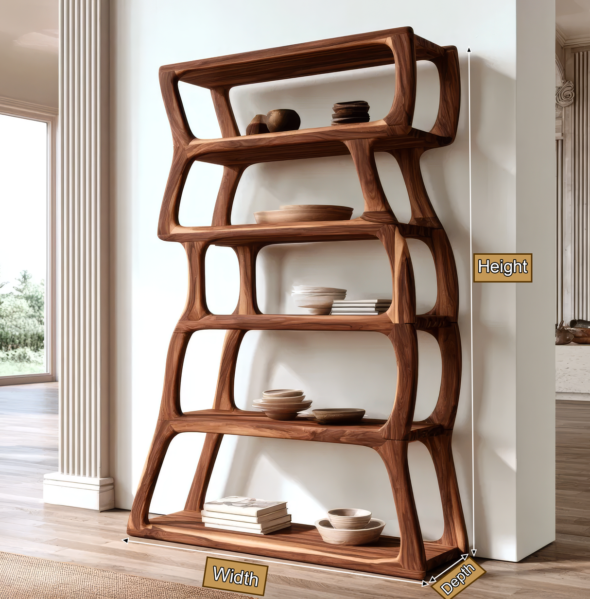 Thaloren Handcrafted Solid Wood Bookshelf SPA929423 - Timberustic Bookshelf