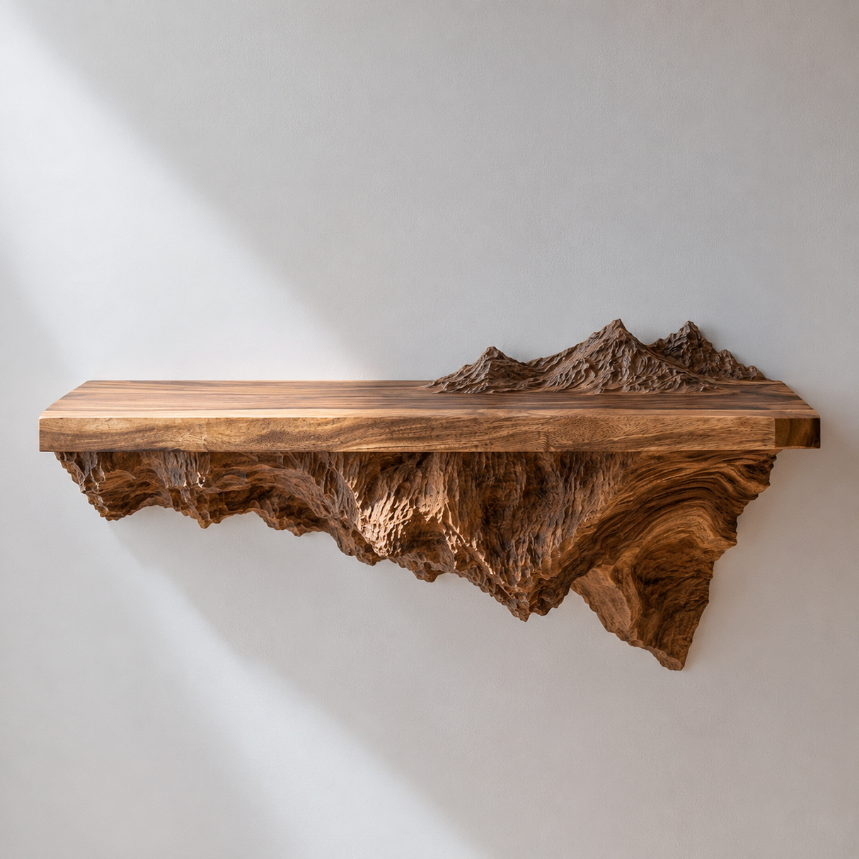 Thaloren Handcrafted Solid Wood Mountain Floating Shelf - Timberustic Floating Shelf