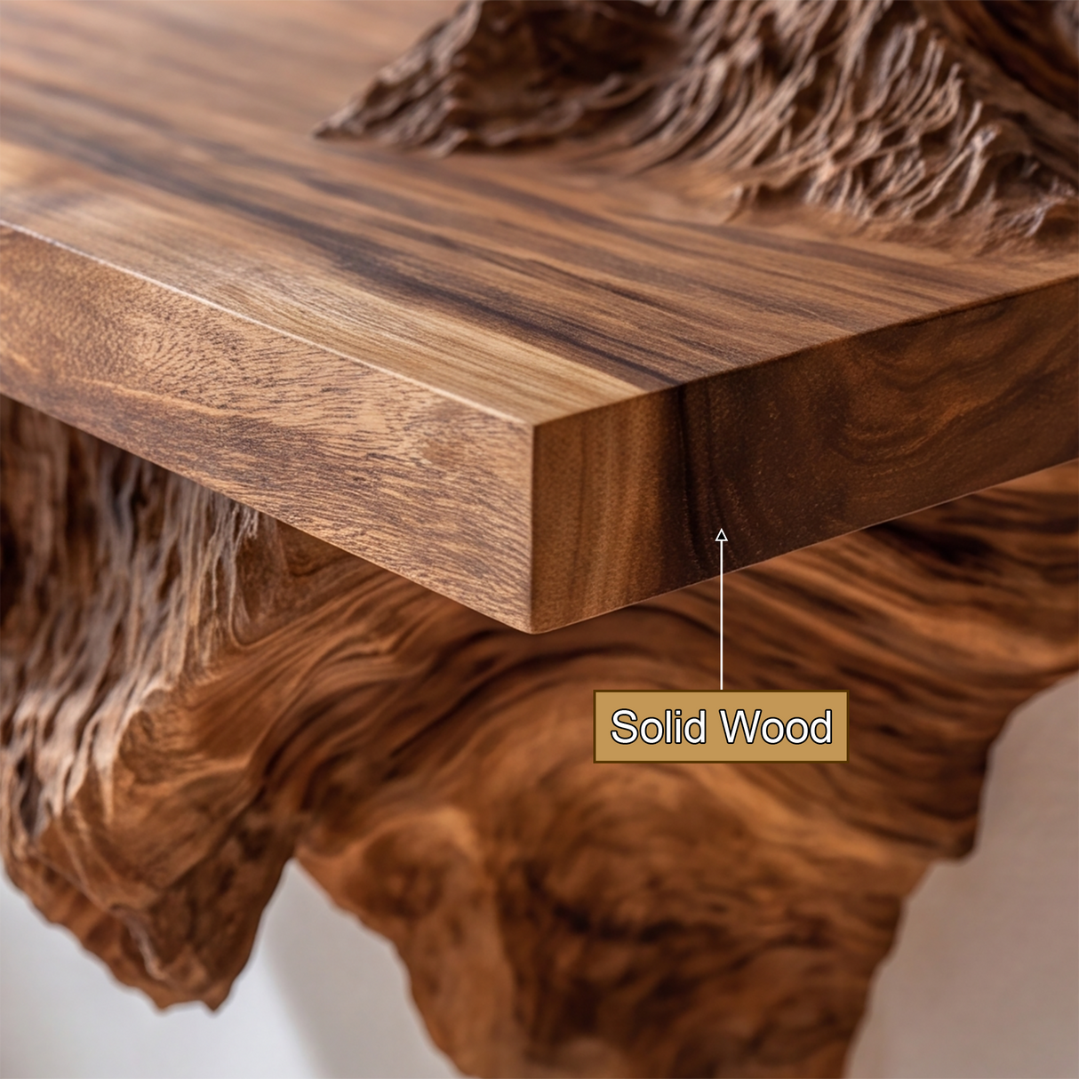 Thaloren Handcrafted Solid Wood Mountain Floating Shelf