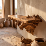 Thaloren Handcrafted Solid Wood Mountain Floating Shelf - Timberustic Floating Shelf