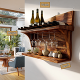 Thaloren Live Edge Handcrafted Floating Wine Shelf SPA215415 - Timberustic Floating Wine Shelf