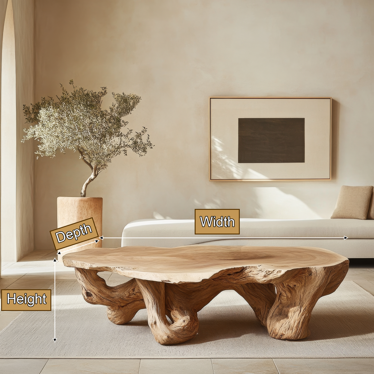 Thaloren Live Edge Solid Wood Coffee Table SPA376450 - Timberustic Coffee Table