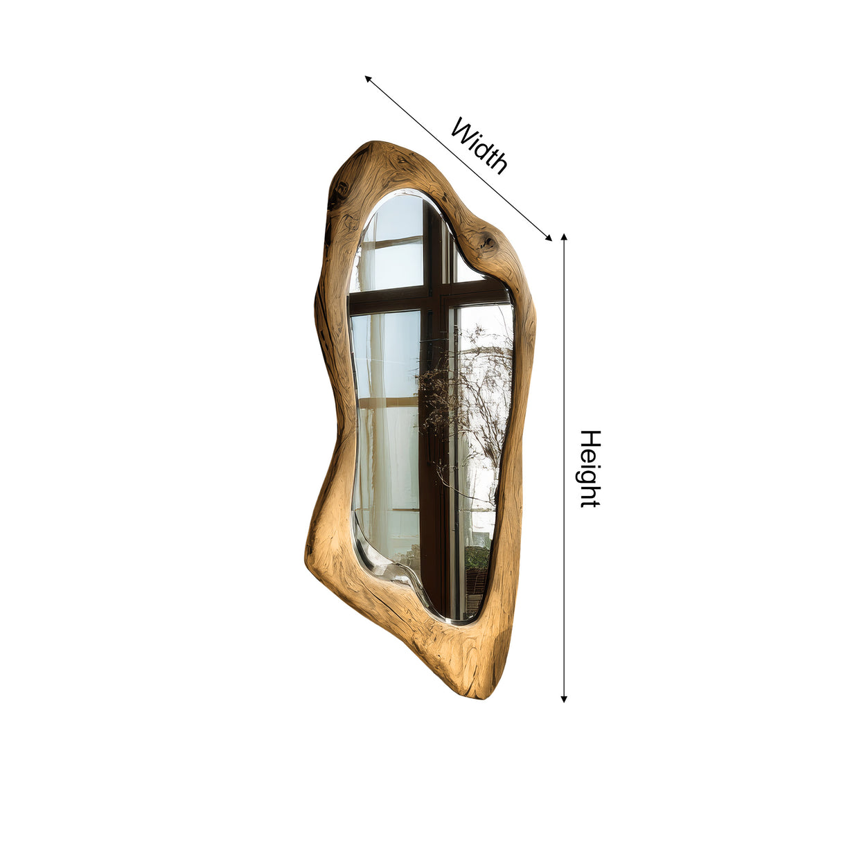 Thaloren Live Edge Solid Wood Mirror