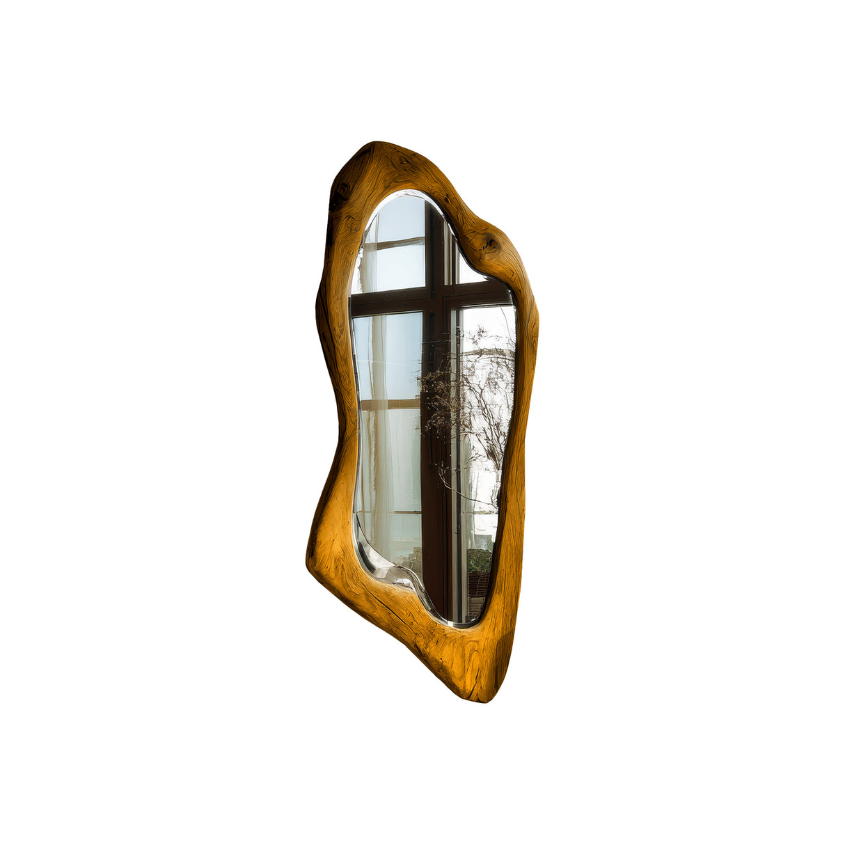 Thaloren Live Edge Solid Wood Mirror