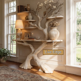 Thaloren Sculpted Solid Wood Console Table with Shelves - Timberustic Console Table with Shelves