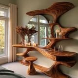 Thaloria Sculpted Solid Wood Cosmetic Table - Timberustic Cosmetic Table