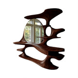 Thaloria Sculpted Solid Wood Cosmetic Table Dark Walnut - Timberustic Cosmetic Table
