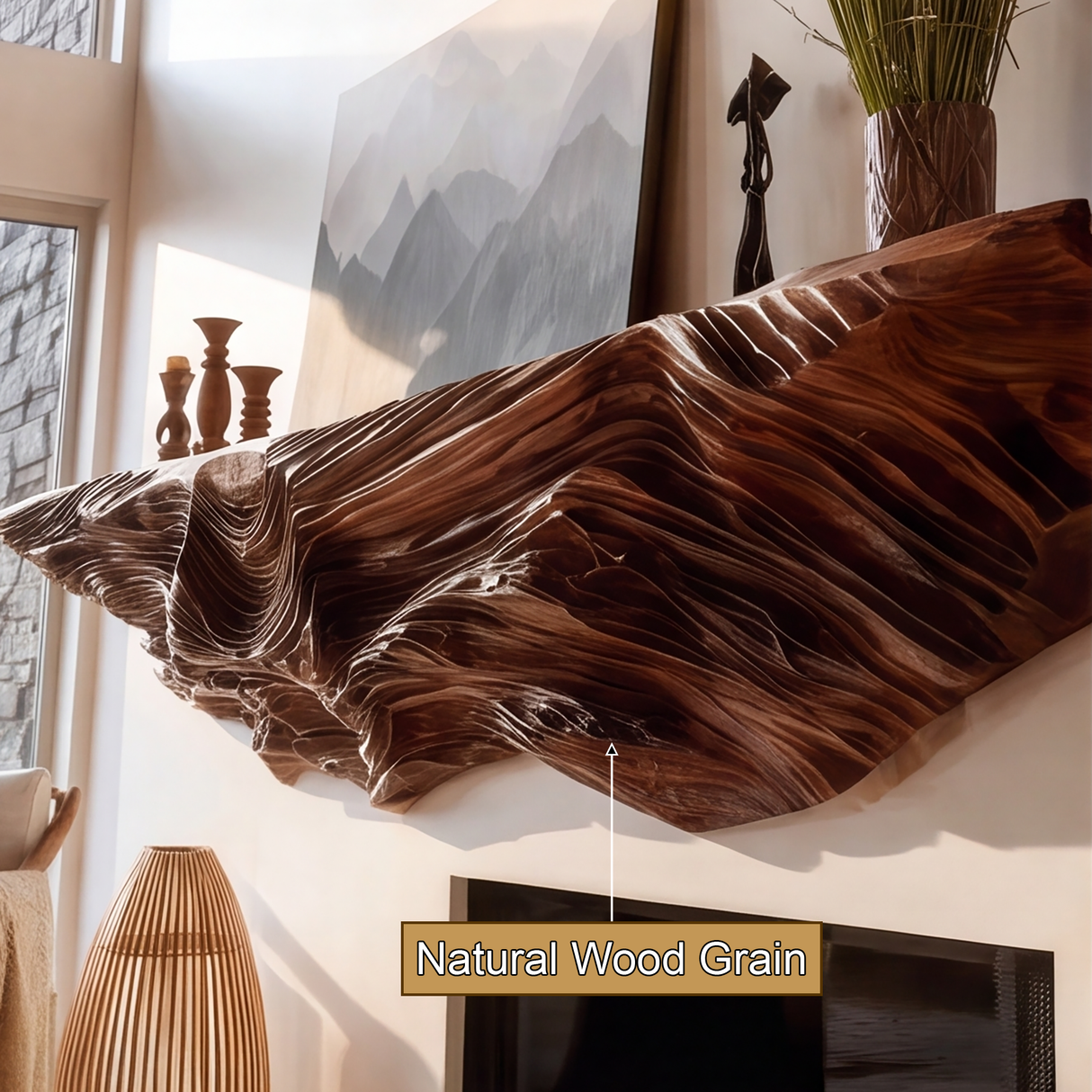 Thalorien Handcrafted Fireplace Mantel Shelf SPA359725