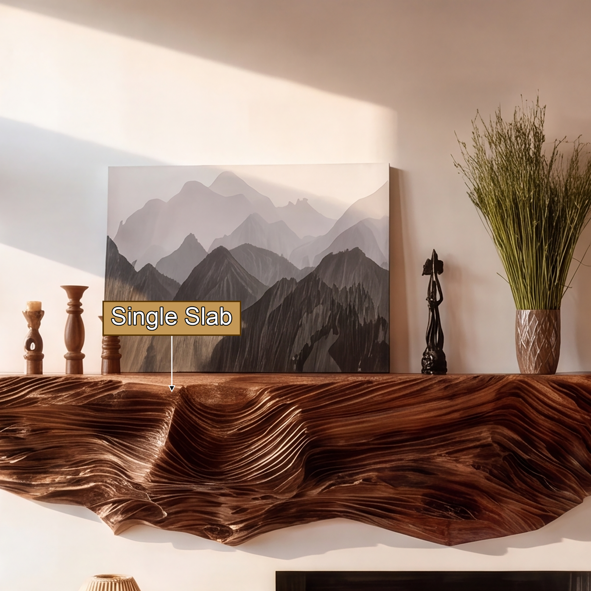 Thalorien Handcrafted Fireplace Mantel Shelf SPA359725