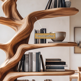 Thalorien Handcrafted Sculpted Solid Wood Tree Bookshelf with Drawers SPA039524