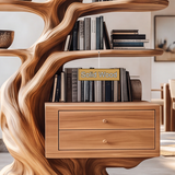 Thalorien Handcrafted Sculpted Solid Wood Tree Bookshelf with Drawers SPA039524