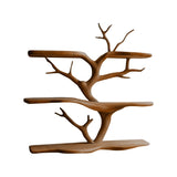Thalorien Handcrafted Solid Wood Floating Tree Bookshelf