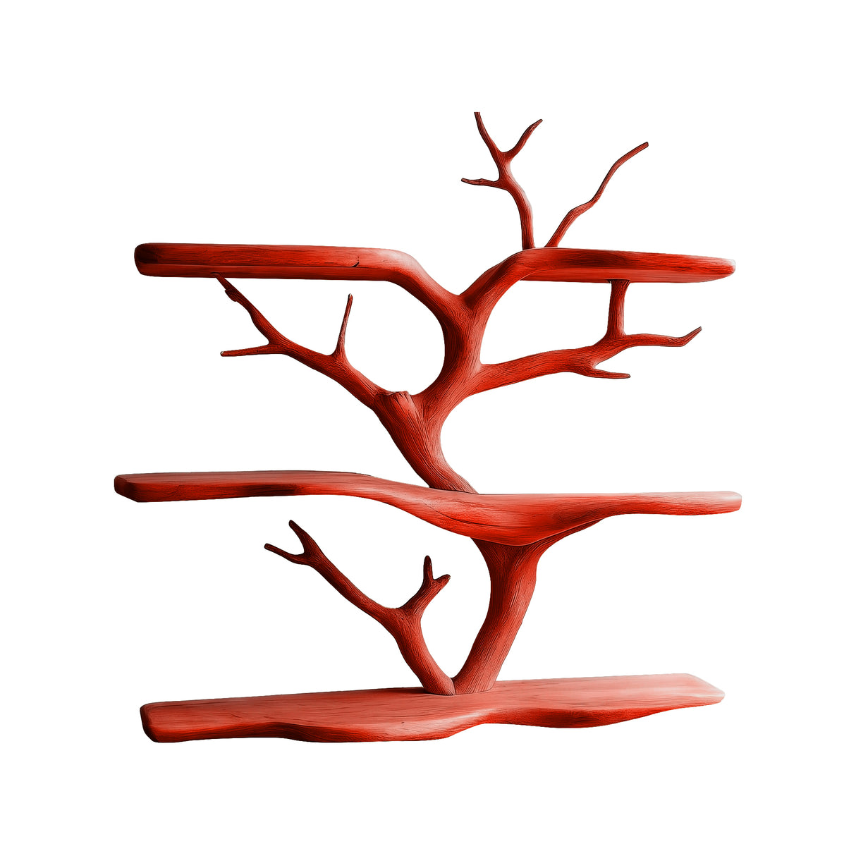 Thalorien Handcrafted Solid Wood Floating Tree Bookshelf