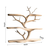 Thalorien Handcrafted Solid Wood Floating Tree Bookshelf