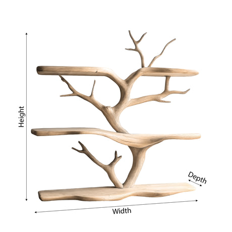 Thalorien Handcrafted Solid Wood Floating Tree Bookshelf - Timberustic Floating Tree Bookshelf