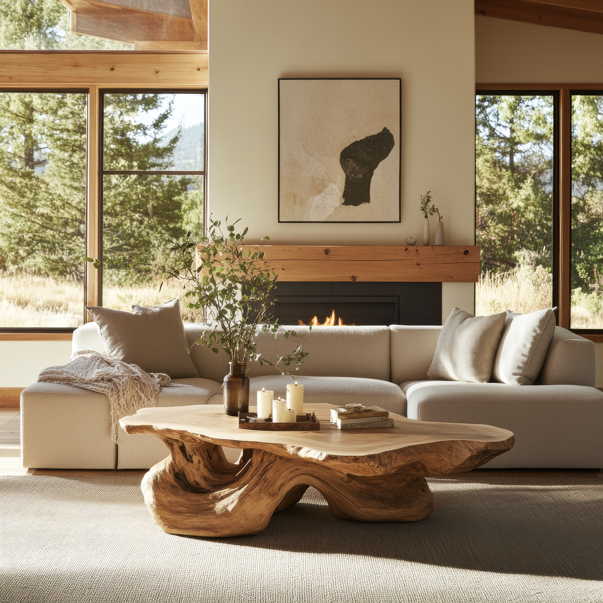 Thalorien Sculpted Solid Wood Coffee Table SPA255234 - Timberustic Coffee Table