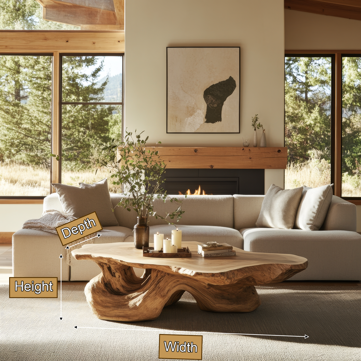 Thalorien Sculpted Solid Wood Coffee Table SPA255234 - Timberustic Coffee Table