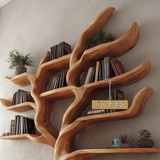 Thalorien Sculpted Solid Wood Tree Bookshelf - Timberustic Tree Bookshelf