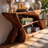 Thalorim Sculpted Solid Wood Console Table - Timberustic Console Table