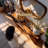 Thalorim Sculpted Solid Wood Console Table - Timberustic Console Table