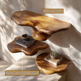 Thalorim Sculpted Solid Wood Mushroom Floating Shelf - Timberustic Floating Shelf