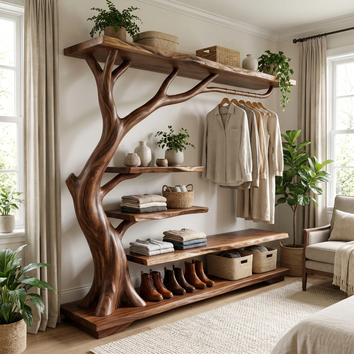 Thalorim Solid Wood Entryway Organizer