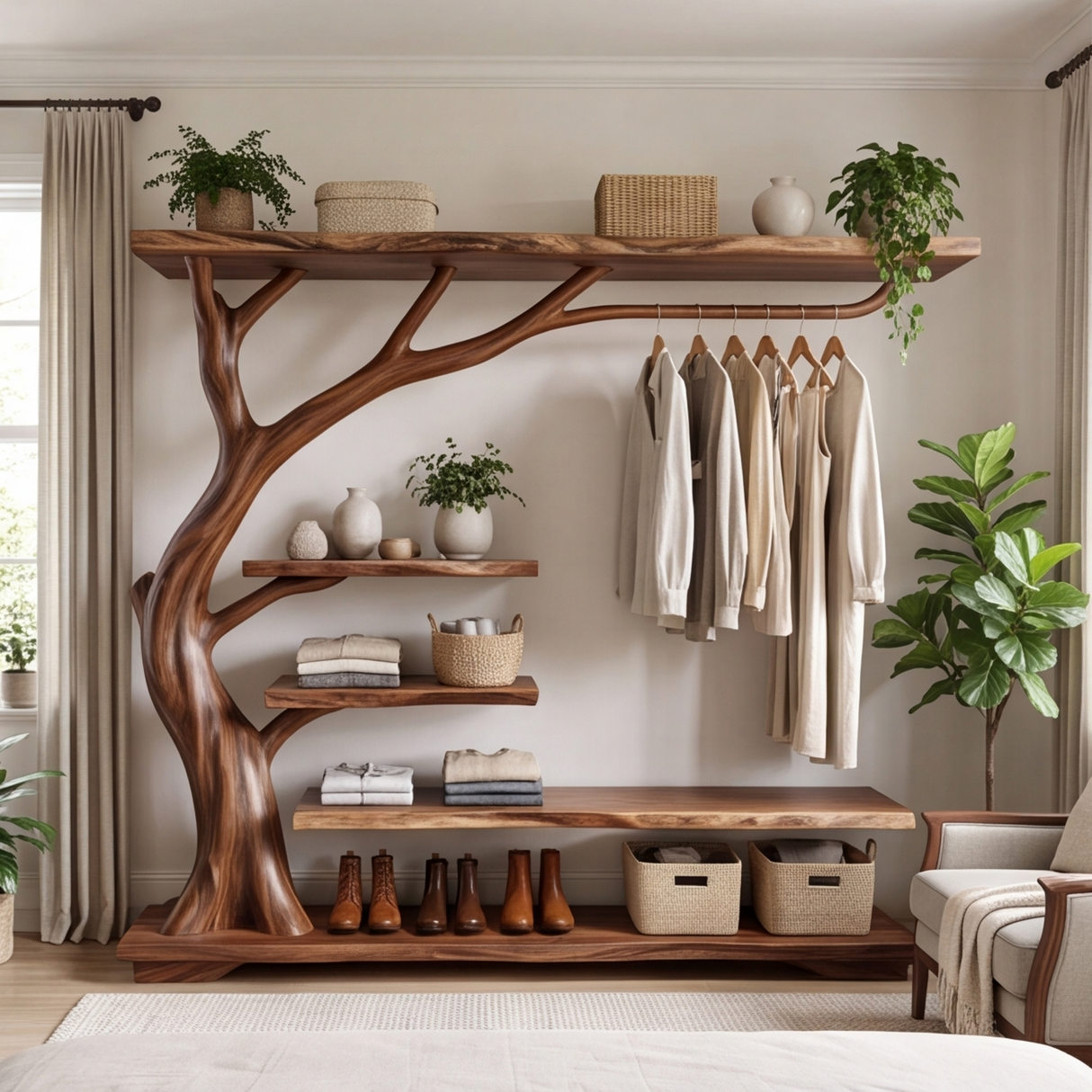 Thalorim Solid Wood Entryway Organizer