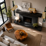 Thalorin Handcrafted Live Edge Solid Wood Fireplace Mantel Shelf SPA023514 - Timberustic Fireplace Mantel Shelf