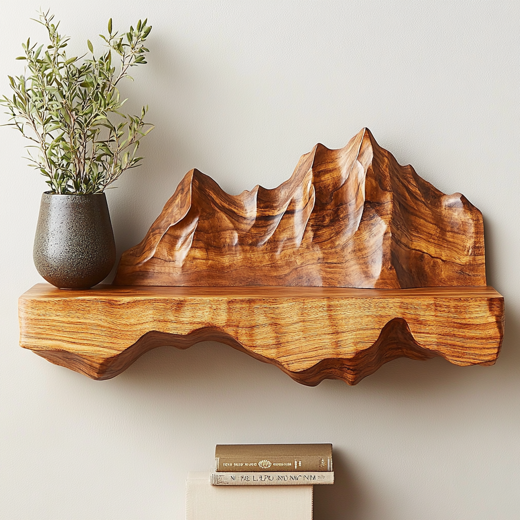 Thalorin Handcrafted Mountain Floating Shelf - Timberustic Floating Shelf