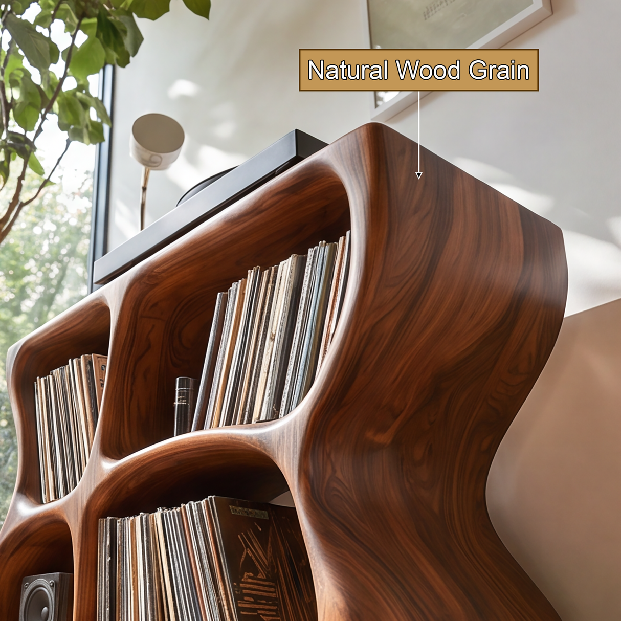 Thalorin Handcrafted Solid Wood Record Player Stand SPA294831