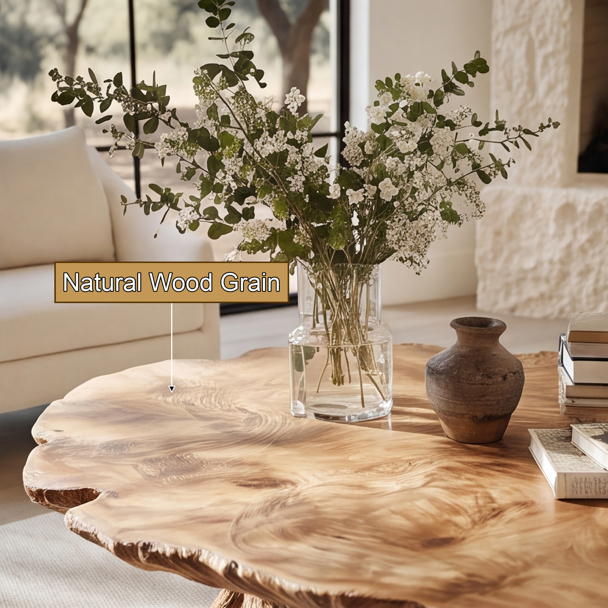 Thalorin Live Edge Solid Wood Coffee Table SPA284121 - Timberustic Coffee Table