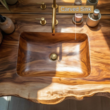 Thalorin Live Edge Solid Wood Floating Bathroom Vanity with Integrated Sink SPA426482 - Timberustic Floating Bathroom Vanity with Integrated Sink