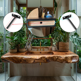 Thalorin Live Edge Solid Wood Floating Bathroom Vanity with Integrated Sink SPA426482 - Timberustic Floating Bathroom Vanity with Integrated Sink