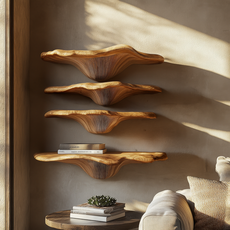 Thalorin Live Edge Solid Wood Mushroom Floating Shelf SPA294743 - Timberustic Floating Shelf