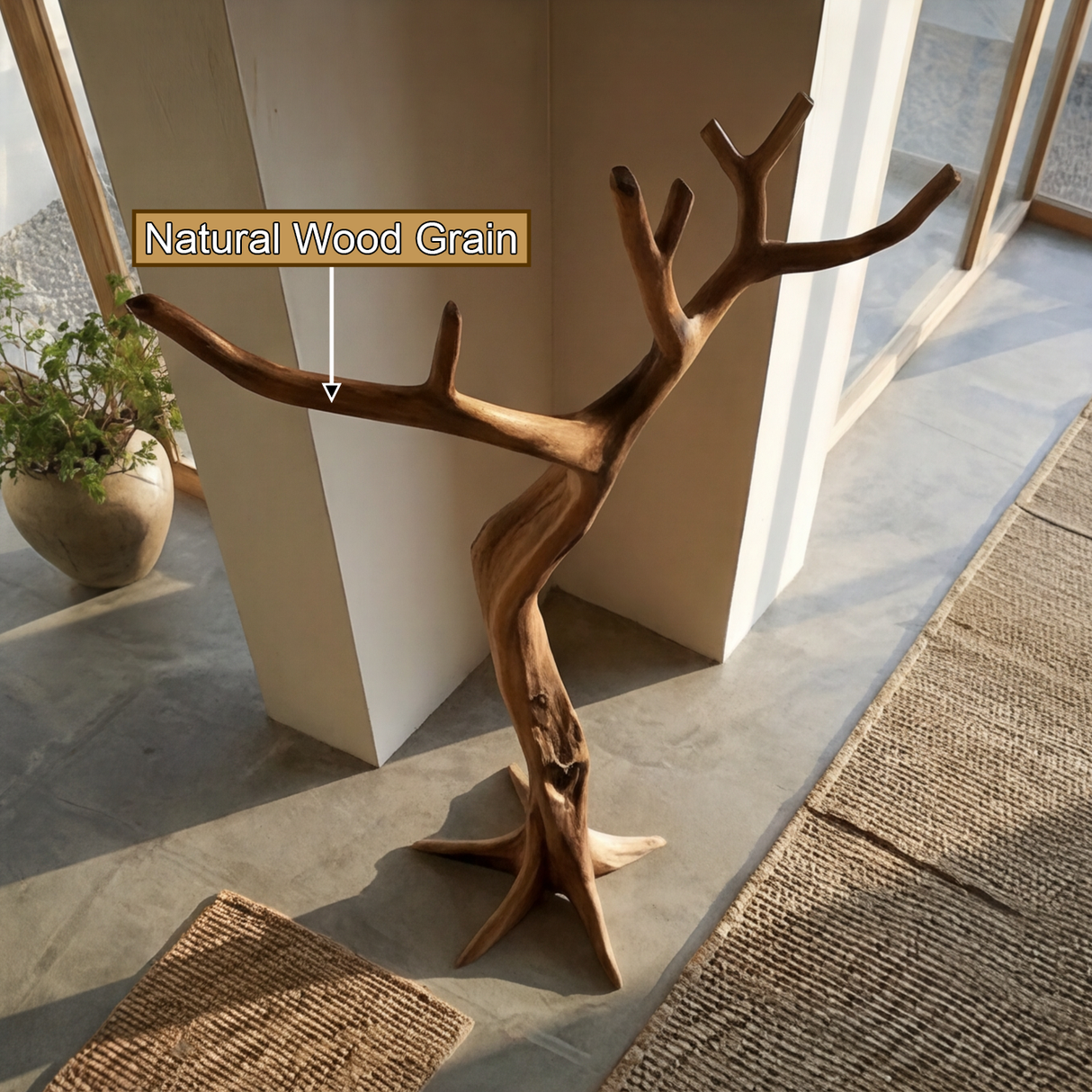 Thalorin Sculpted Solid Wood Tree Coat Rack - Timberustic Tree Coat Rack