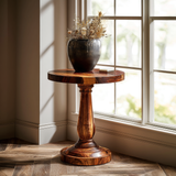 Thalorin Solid Wood Pedestal Stand - Timberustic Pedestal Stand