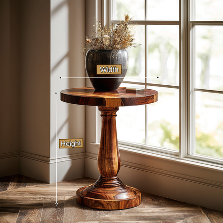 Thalorin Solid Wood Pedestal Stand - Timberustic Pedestal Stand